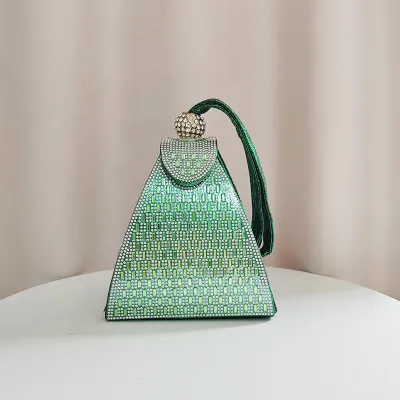 Triangle brown bag green